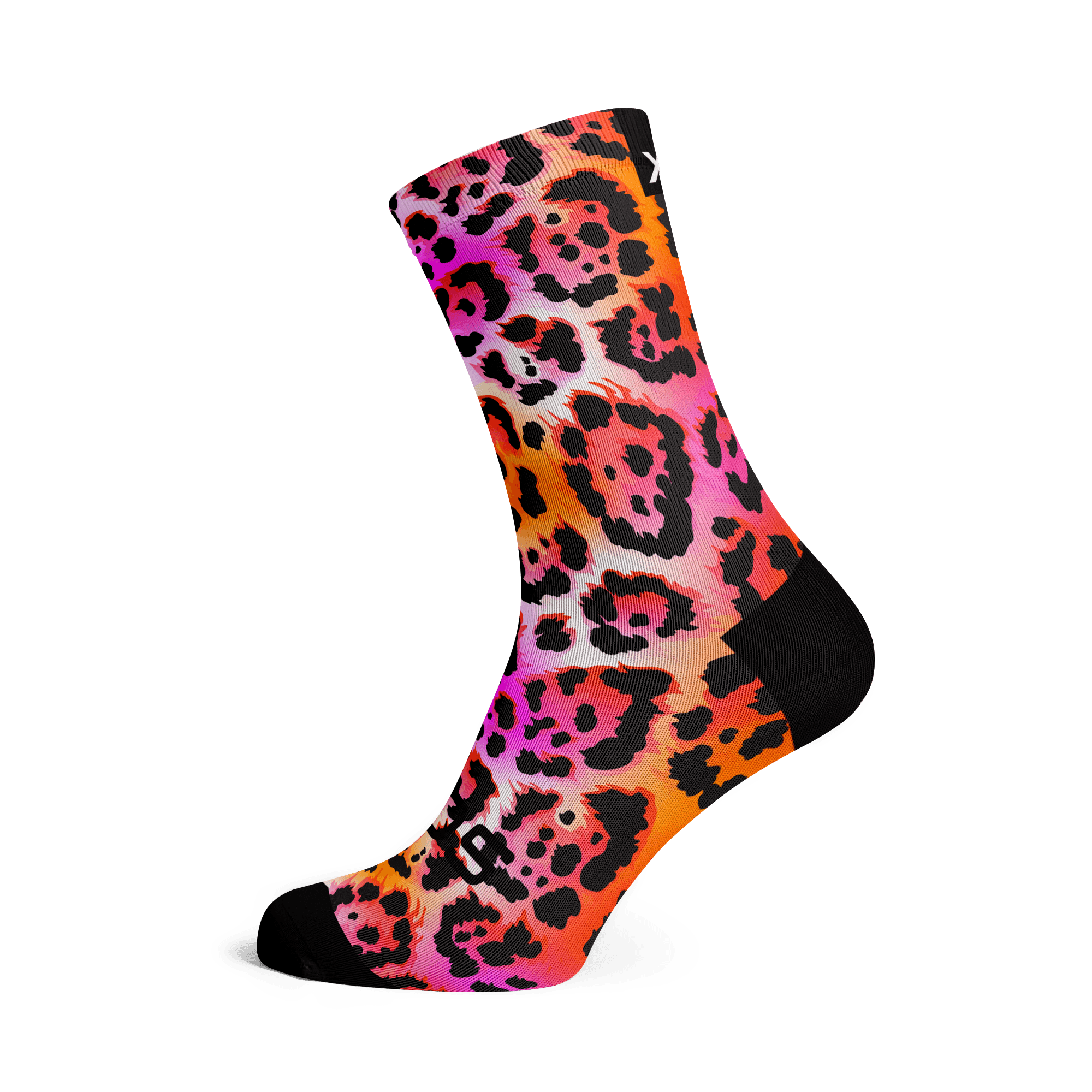 Electric Leopard Pink Crew Socks