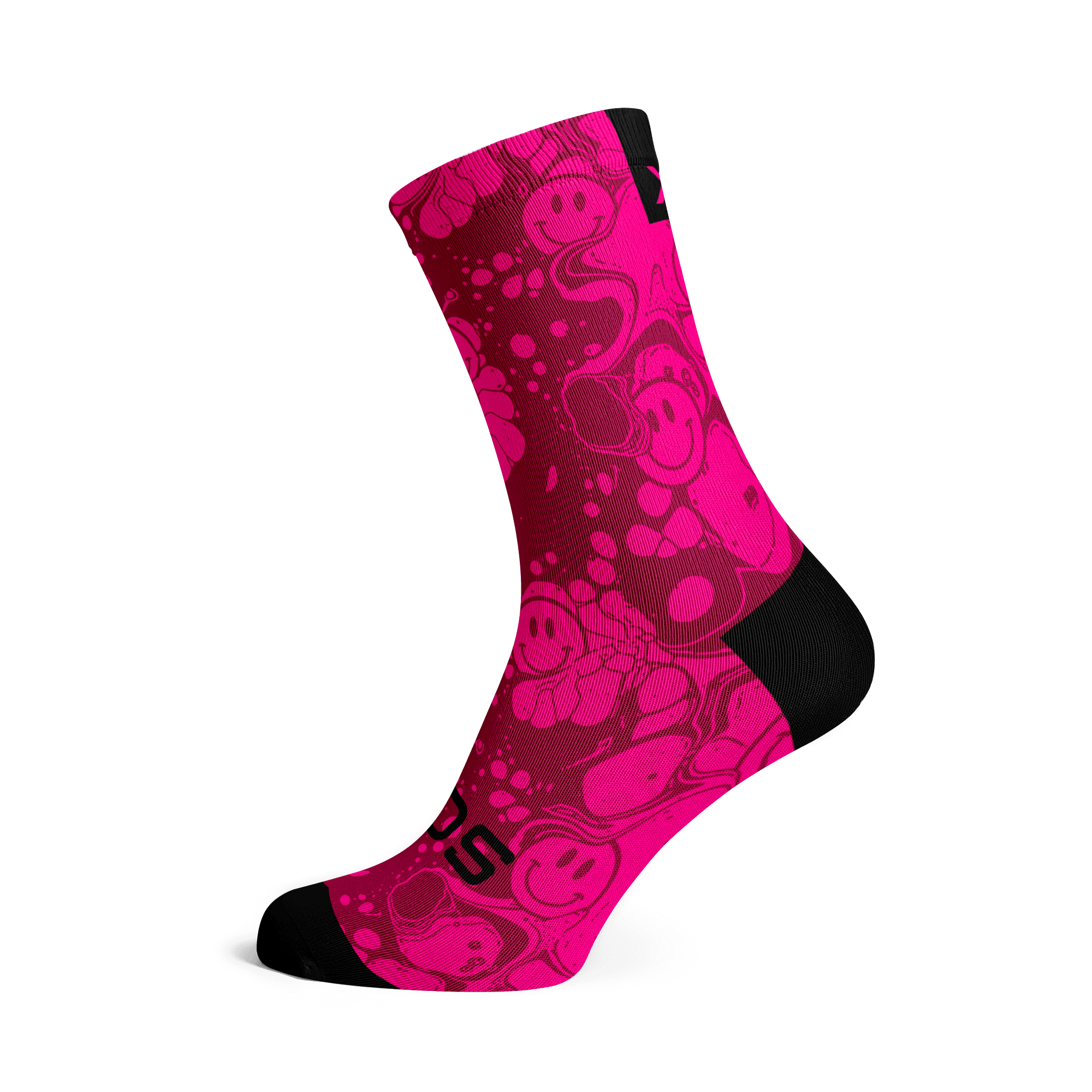 Neon Slide Pink Crew Socks