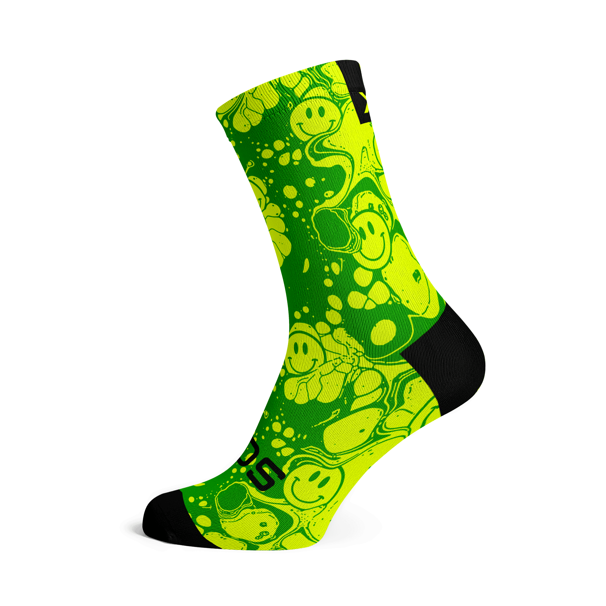 Neon Slide Yellow Crew Socks