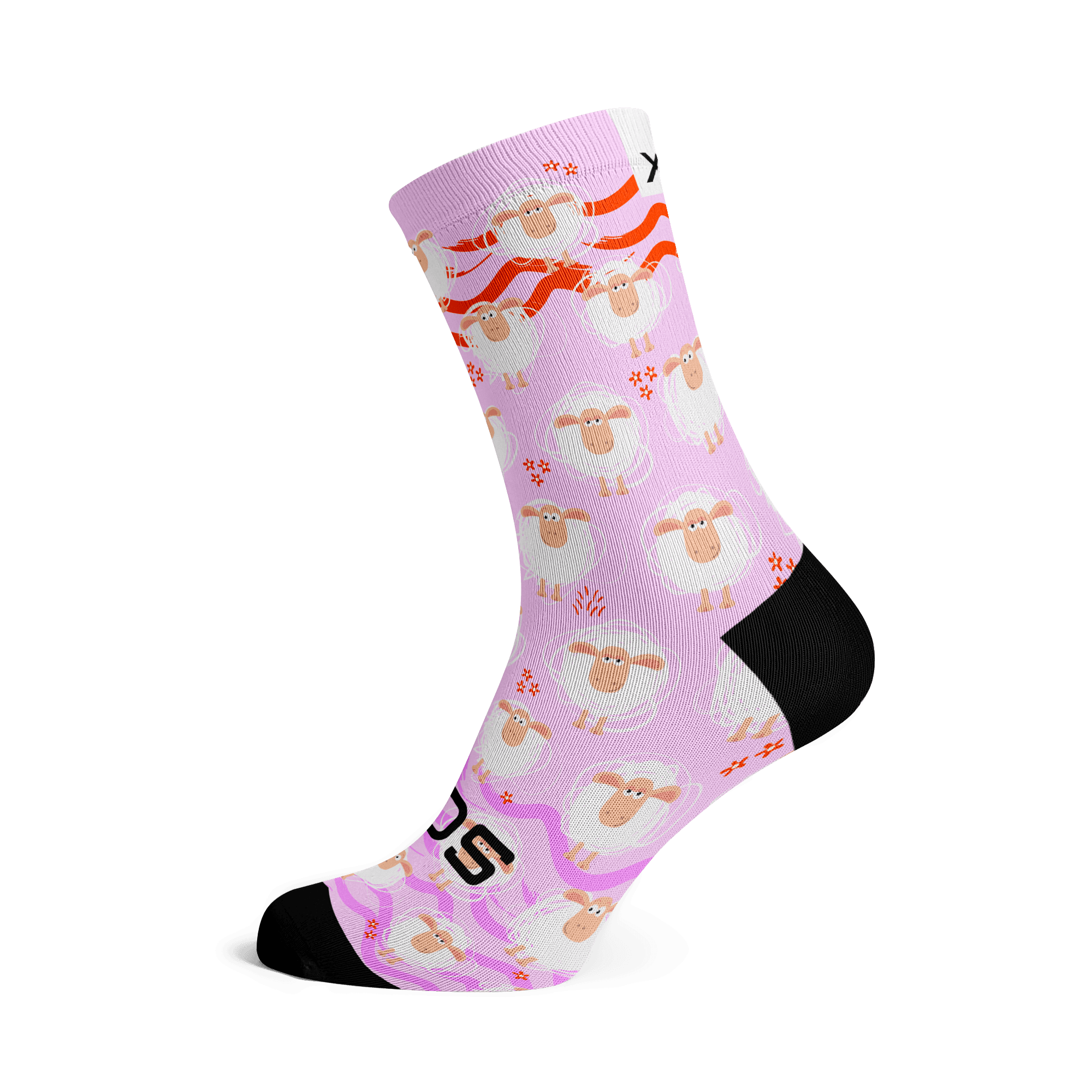 Pink Sheep Crew Socks