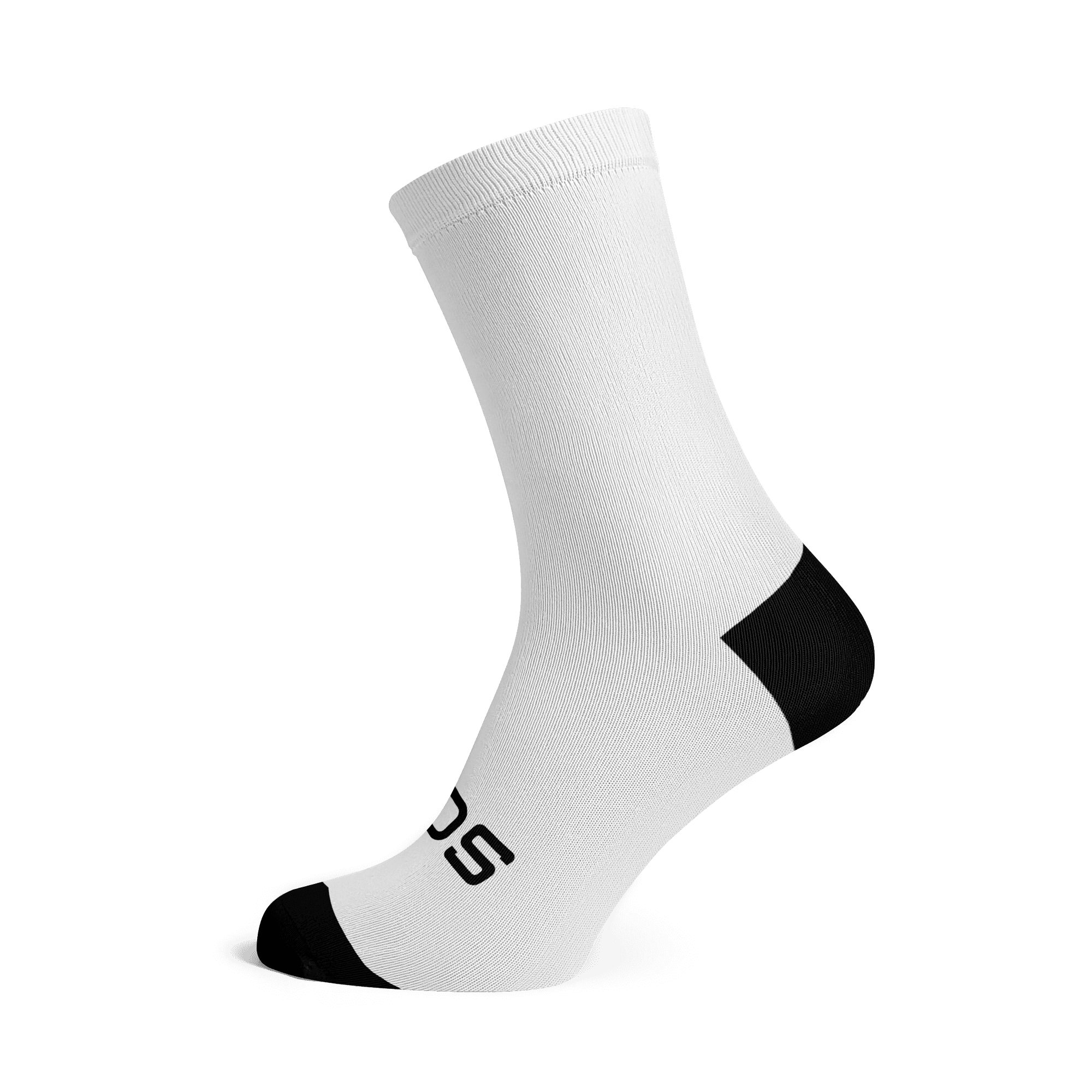 Solid White Casual Crew Socks