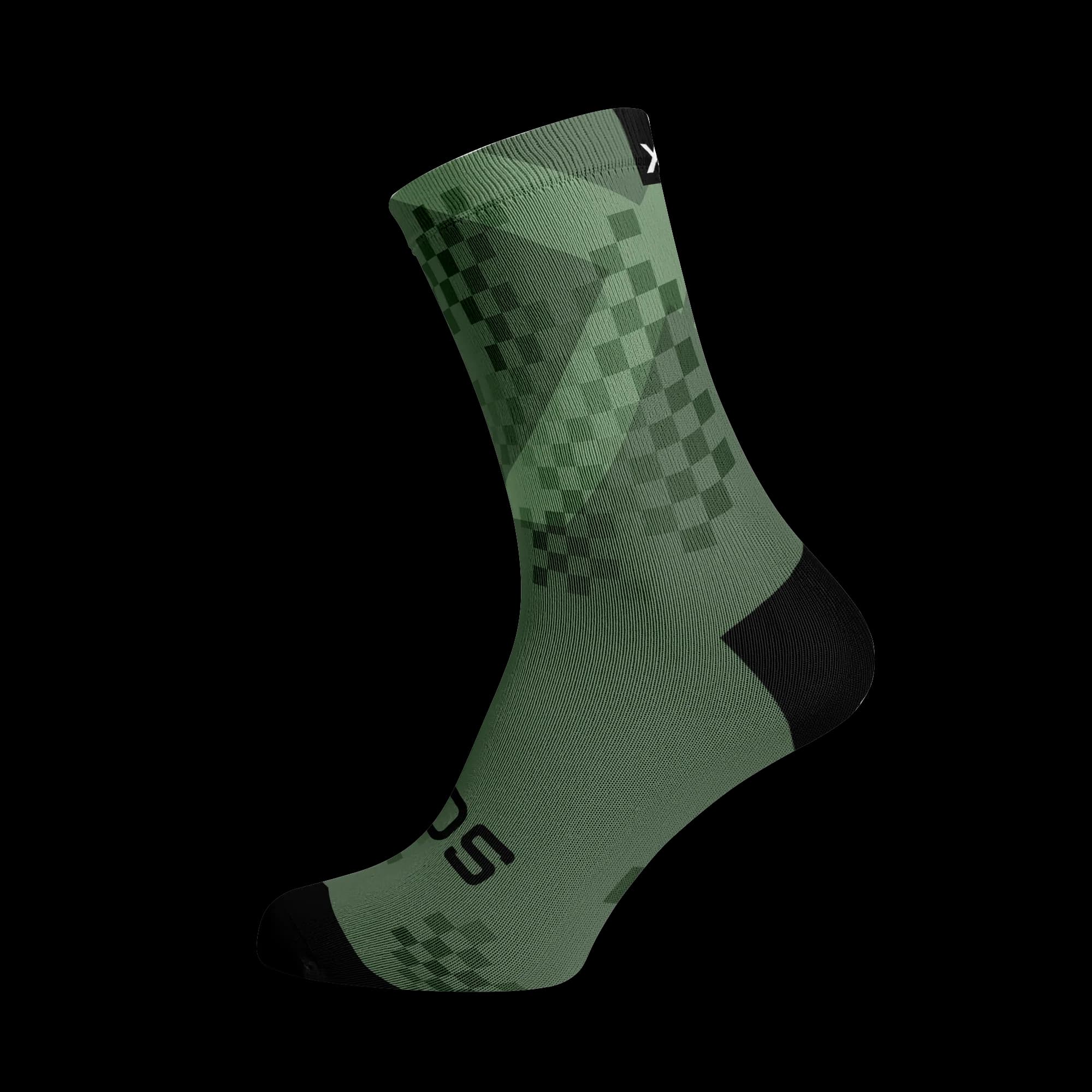 X Olive Crew Socks
