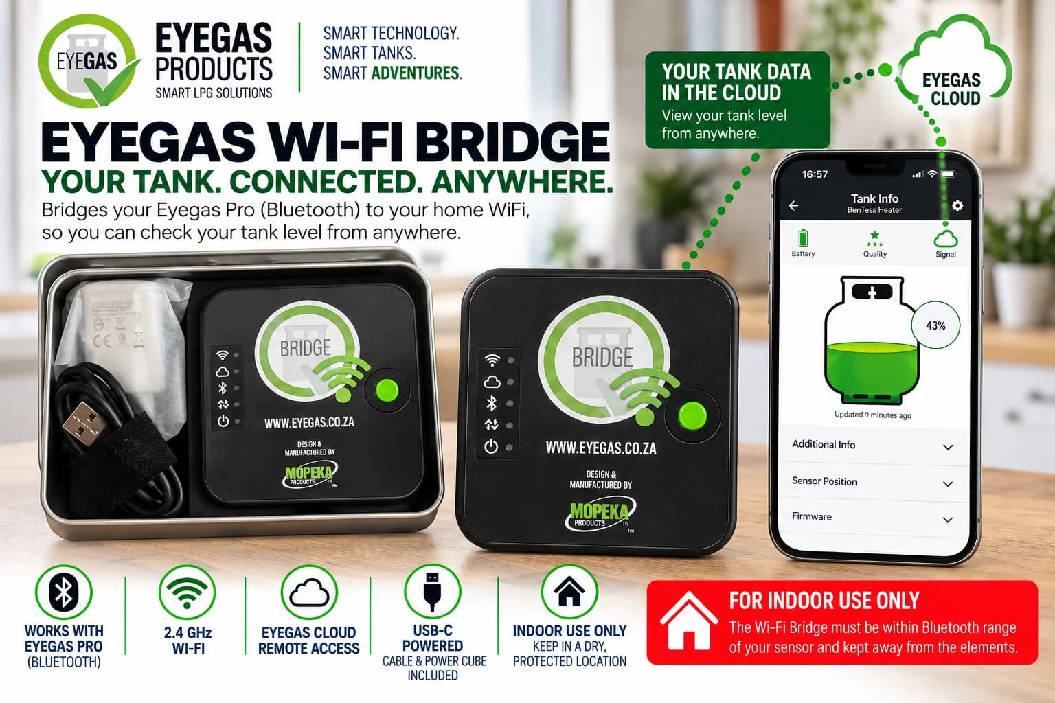 Eyegas Wi-Fi Bridge – Remote Tank Monitoring - Pre Order(+-10 wdays)