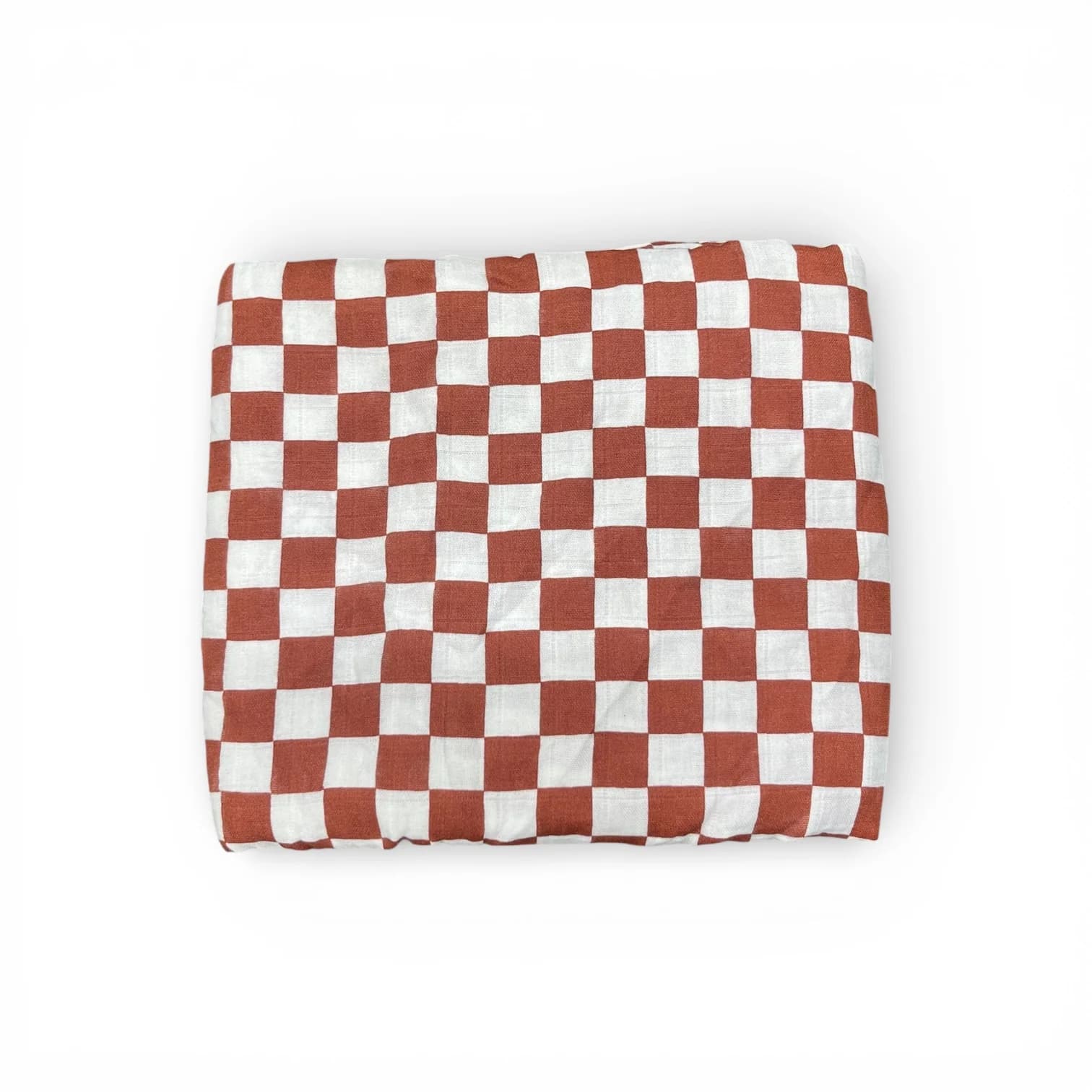 Teracotta Checkered - Bubbadue Baby Muslin