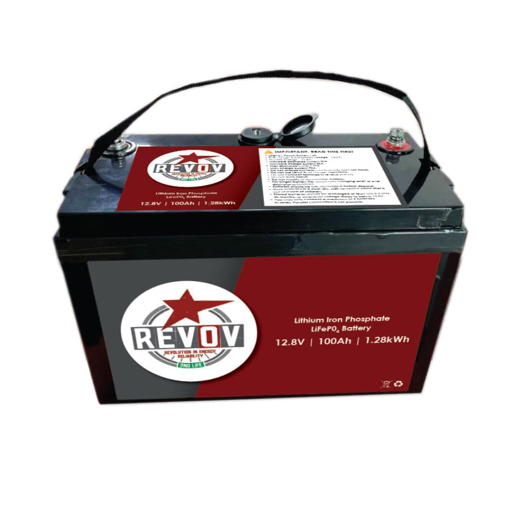 REVOV LiFe 100Ah 1.28kWh 12V LiFePO4 Battery
