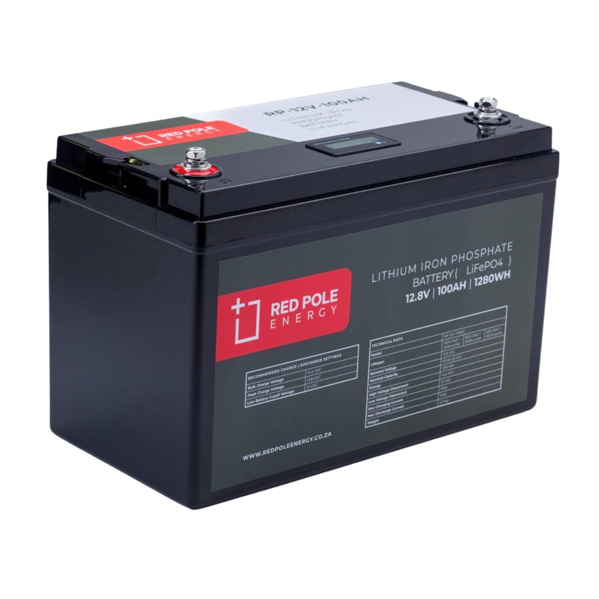 Red Pole Energy 12V 100Ah 1280Wh LiFePO4 Battery