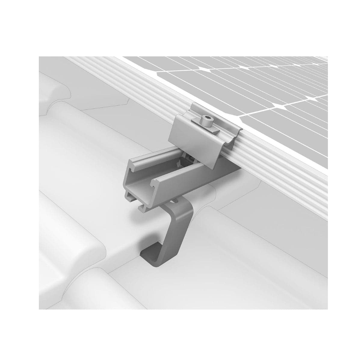 K2-Systems Tile Roof SolidRail 5 Panel Roof Mounting System
