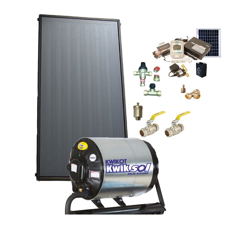100L Complete Direct Pumped Vertical Flat Plate Solar Water Heating System