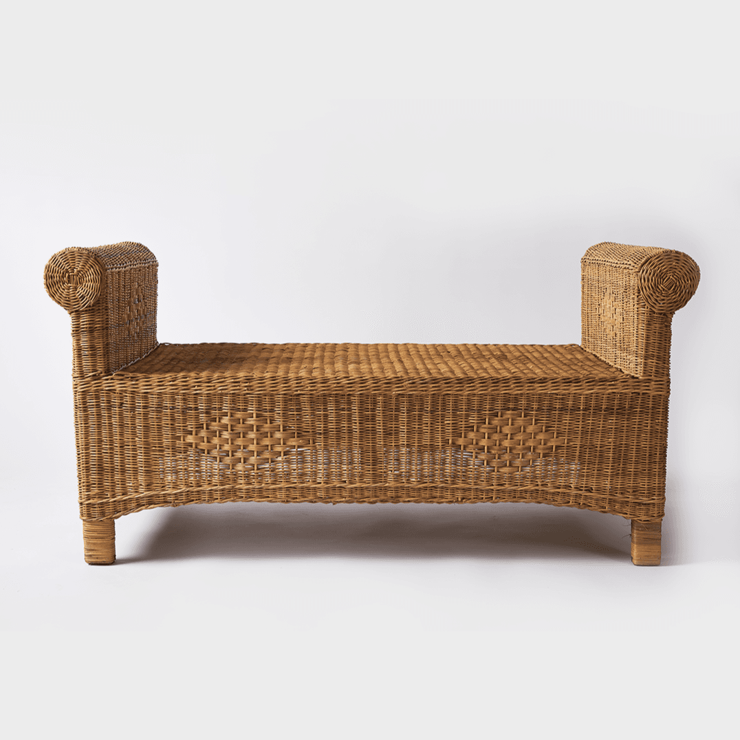 Classic Cane Ottoman Bench