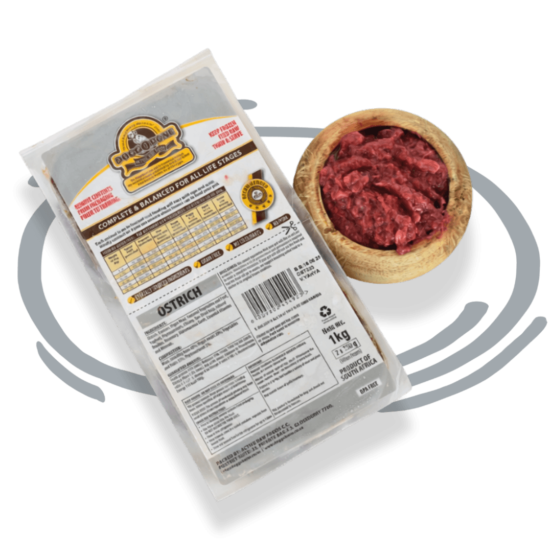 Doggobone Ostrich 1kg (2 x 500g Patties)