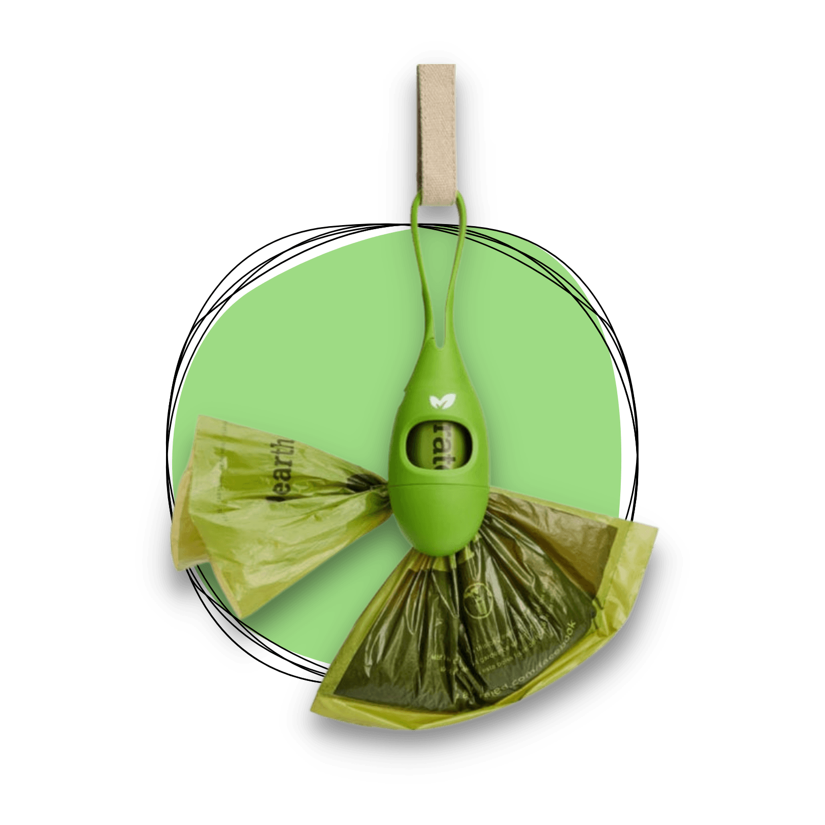 Poop Bag Dispenser (with 15 biodegradable bags)