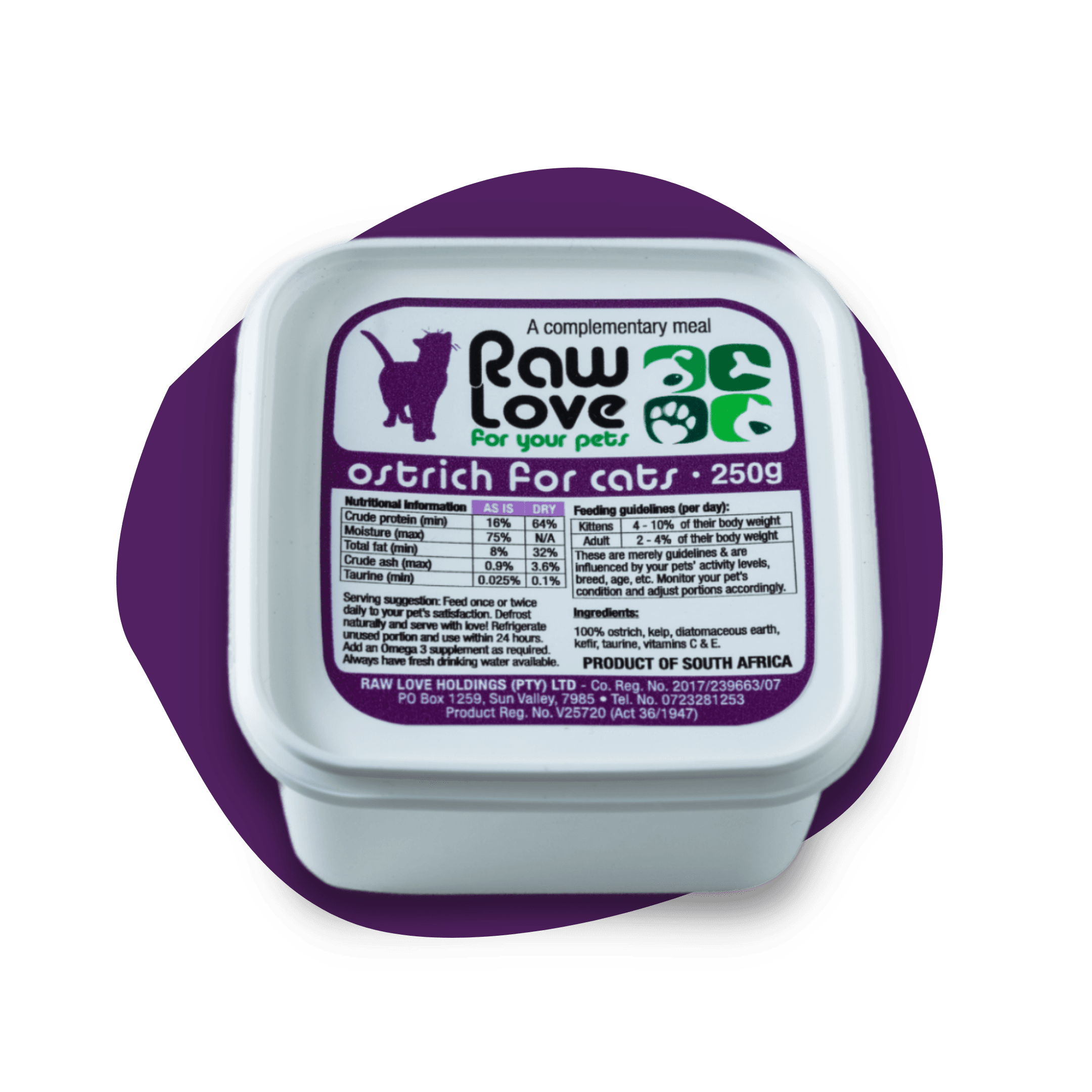 Raw Love Ostrich Meal for Cats