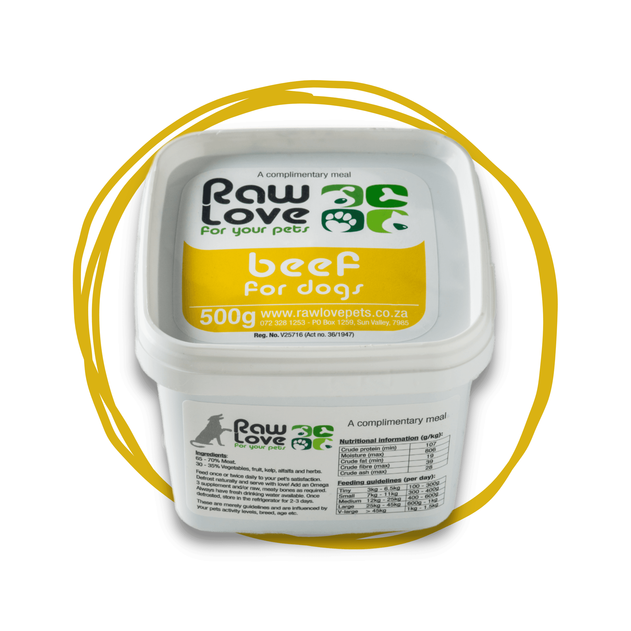 Raw Love Beef Meal for Dogs