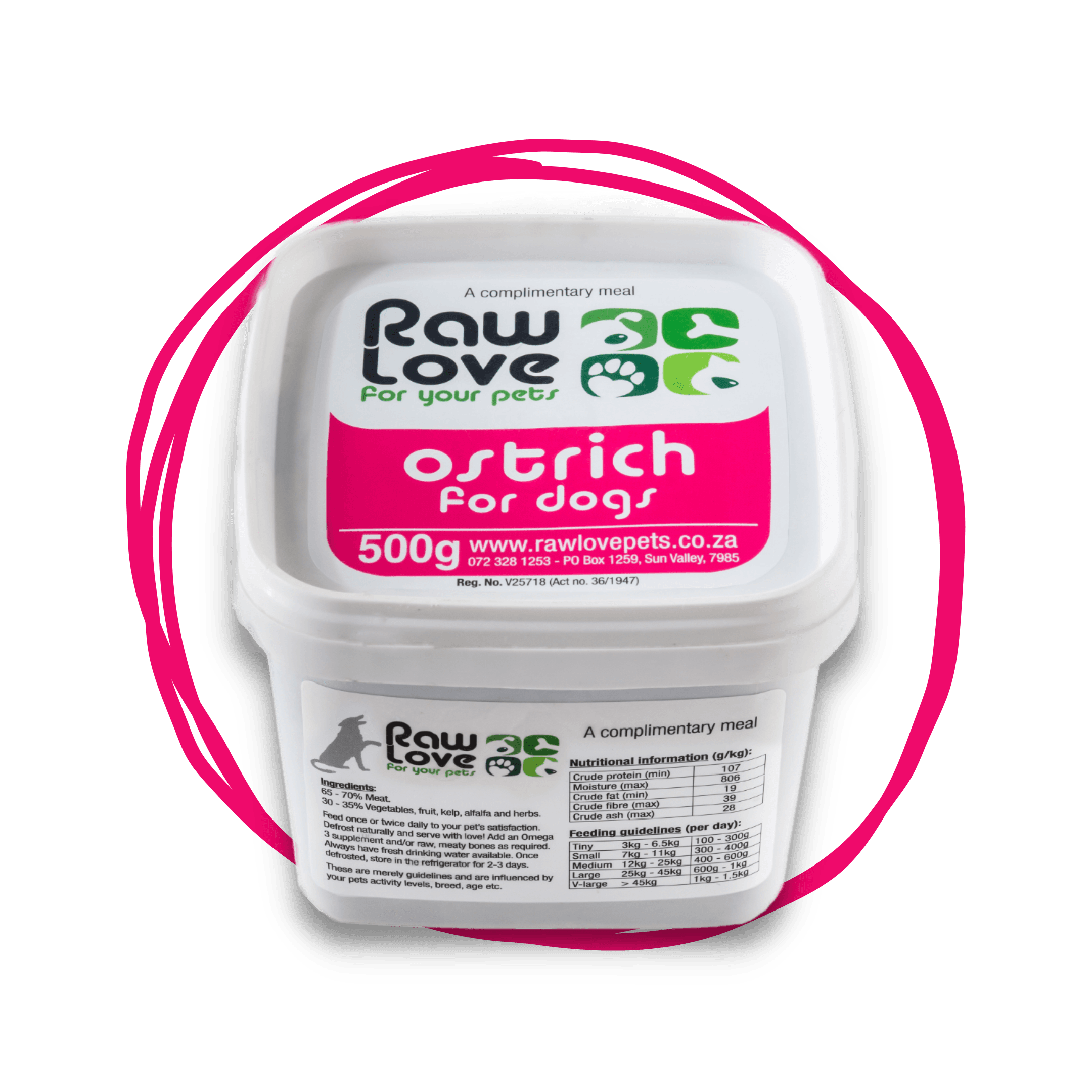 Raw Love Ostrich Meal for Dogs