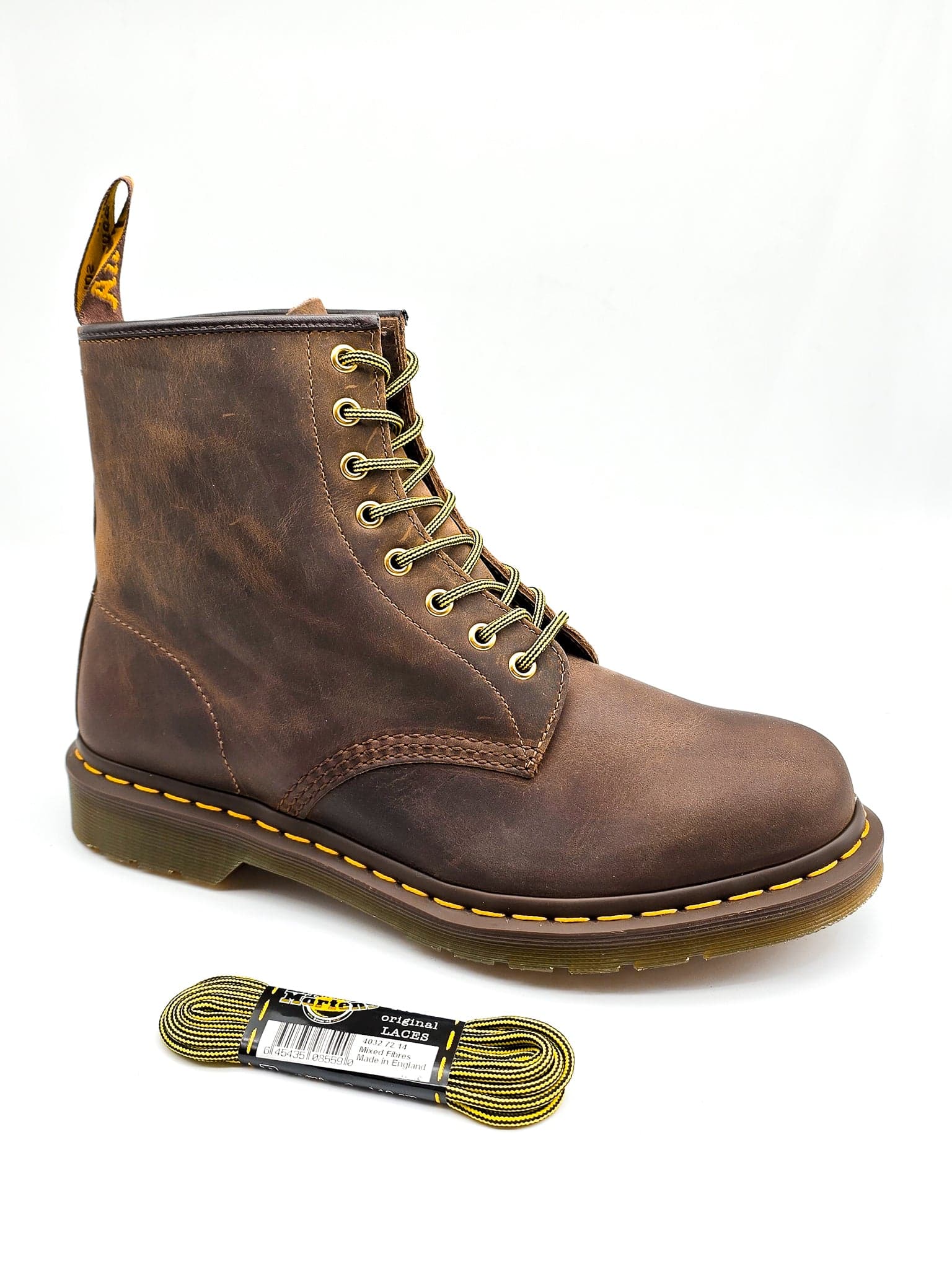 DR. MARTENS ROUND SHOE LACES BLACK + YELLOW 140cm