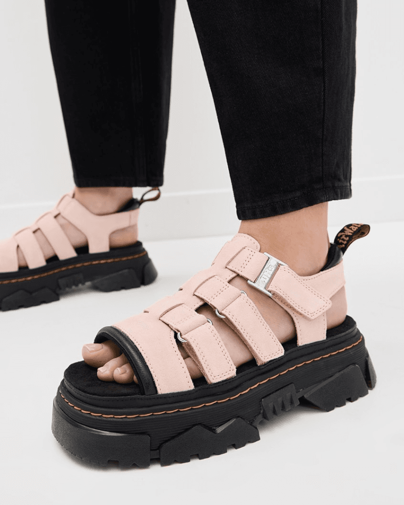 DR. MARTENS MATTISON 3-STRAP LIGHT PINK SUEDE