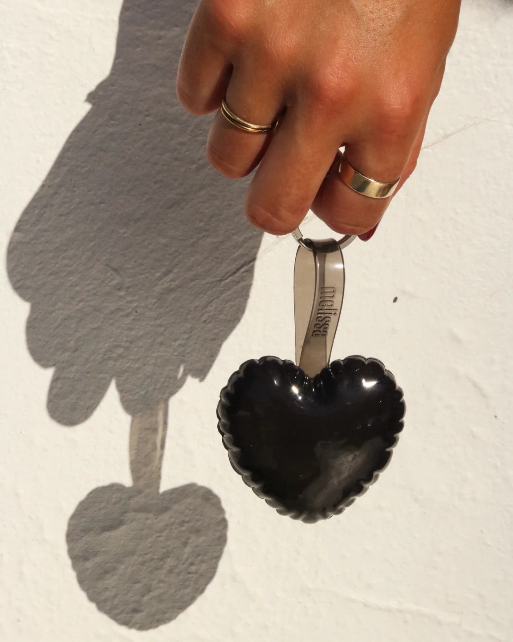 HEART BAG CHARM BLACK