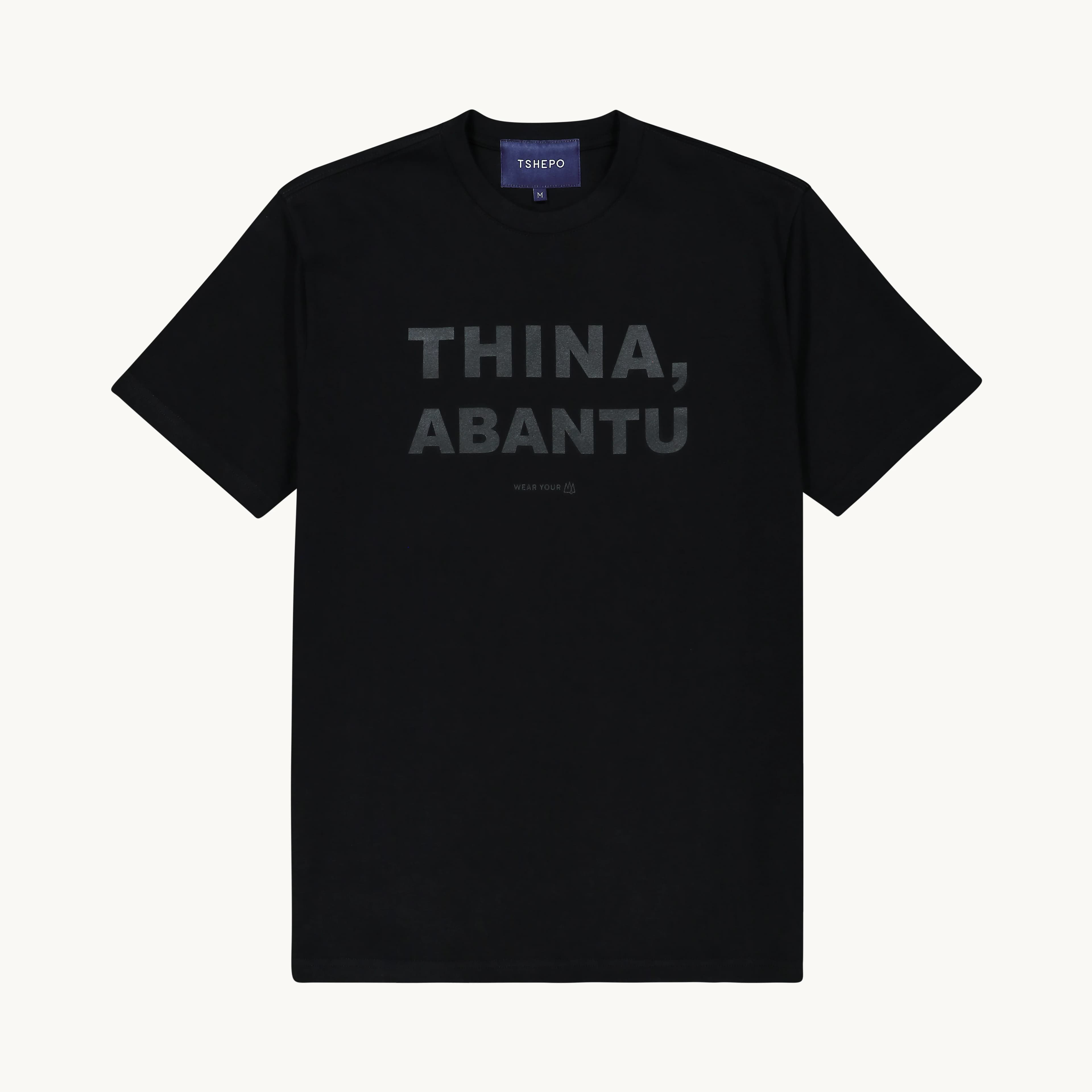 THINA ABANTU DOUBLE BLACK T-SHIRT