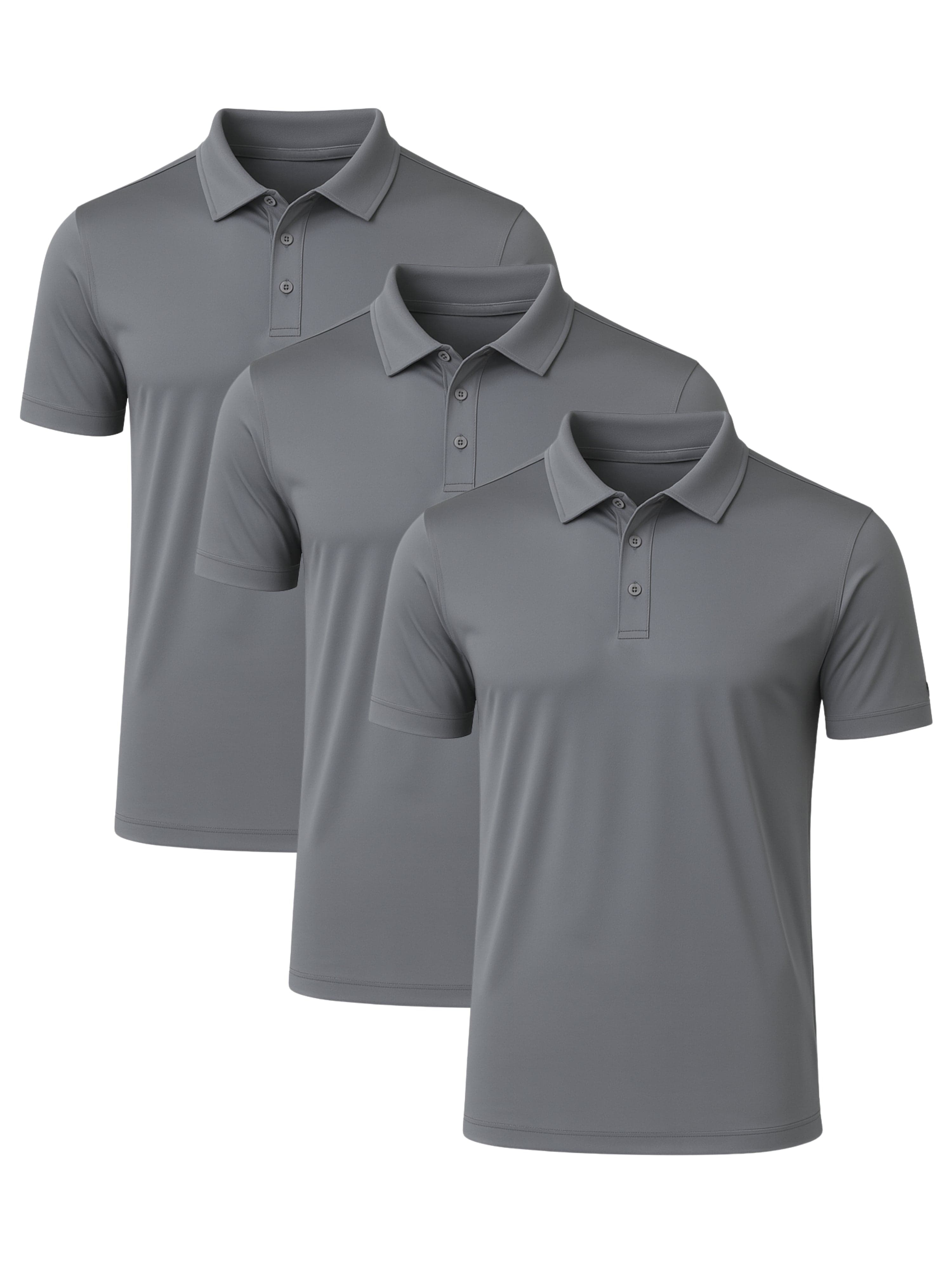 Performance Polos | 3-Pack Charcoal