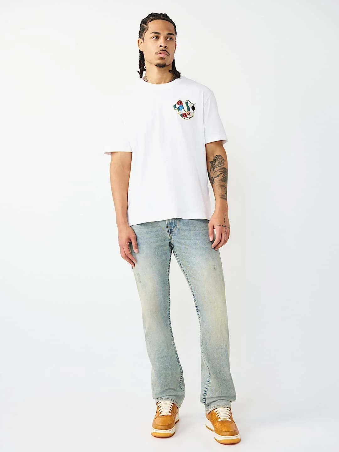 True Religion T-Shirt Ss Garden Hs Logo Optic White