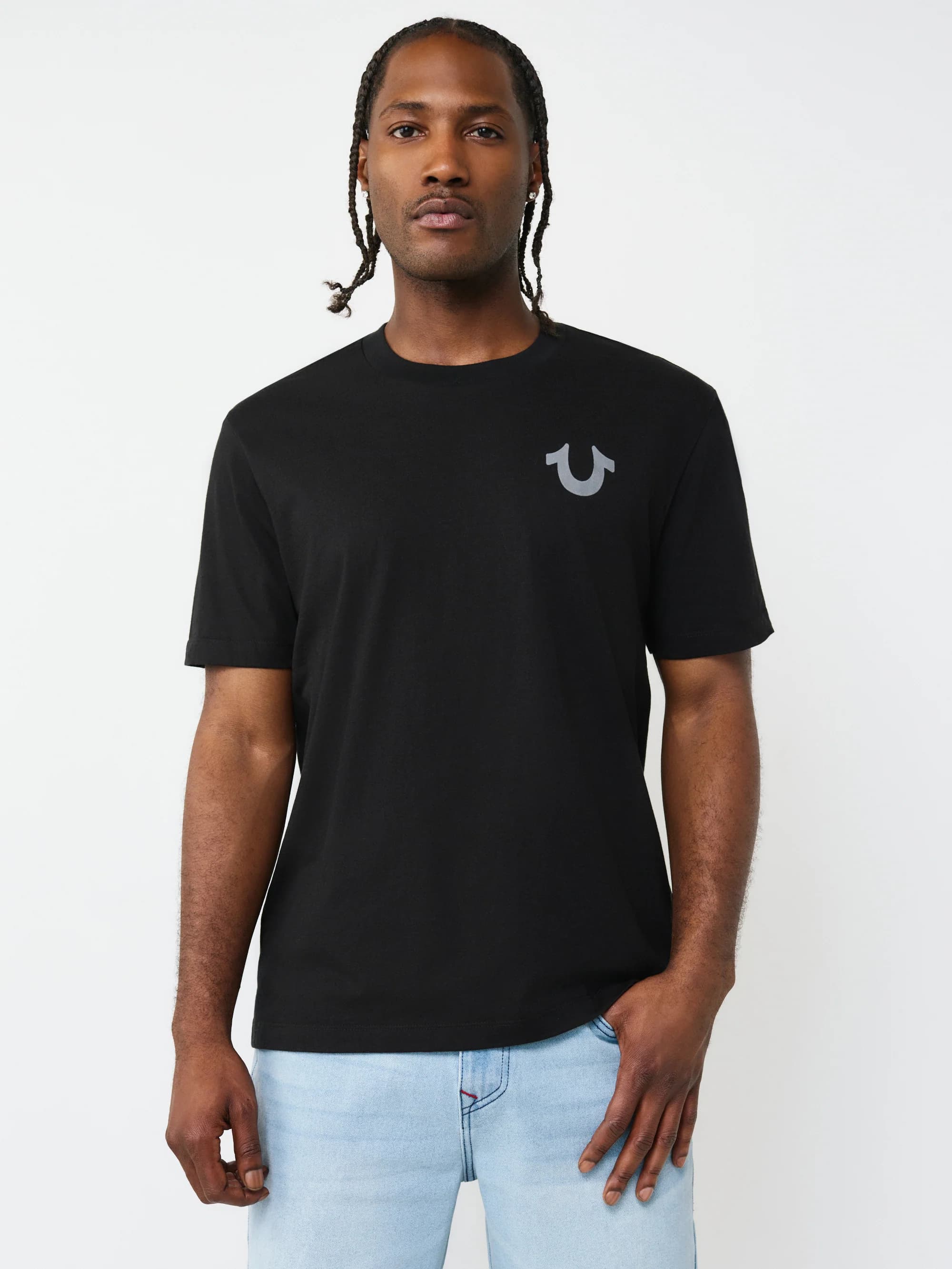 True Religion T-Shirt Tr Rect Jet Black