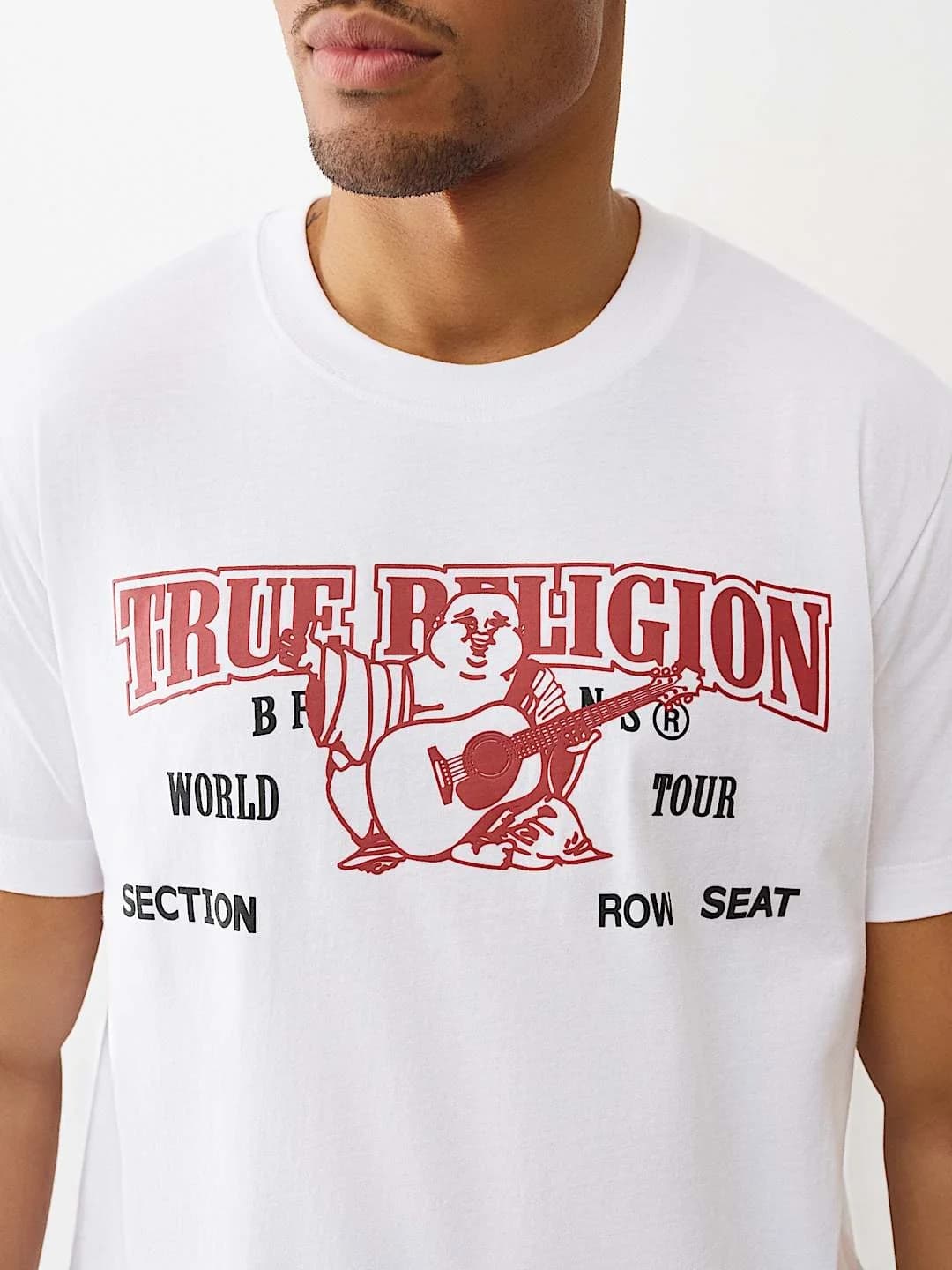 True Religion T-Shirt Ss Buddha Arch Logo Optic White