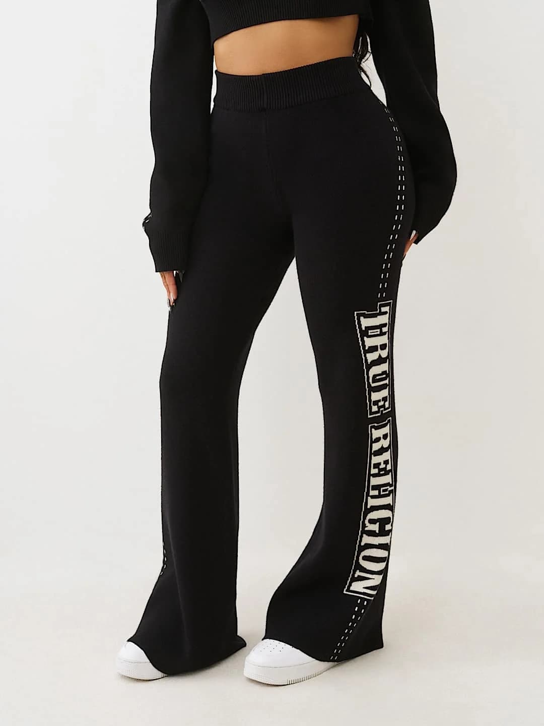 TRUE RELIGION SWEATPANTS JACQUARD RELAXED JET BLACK