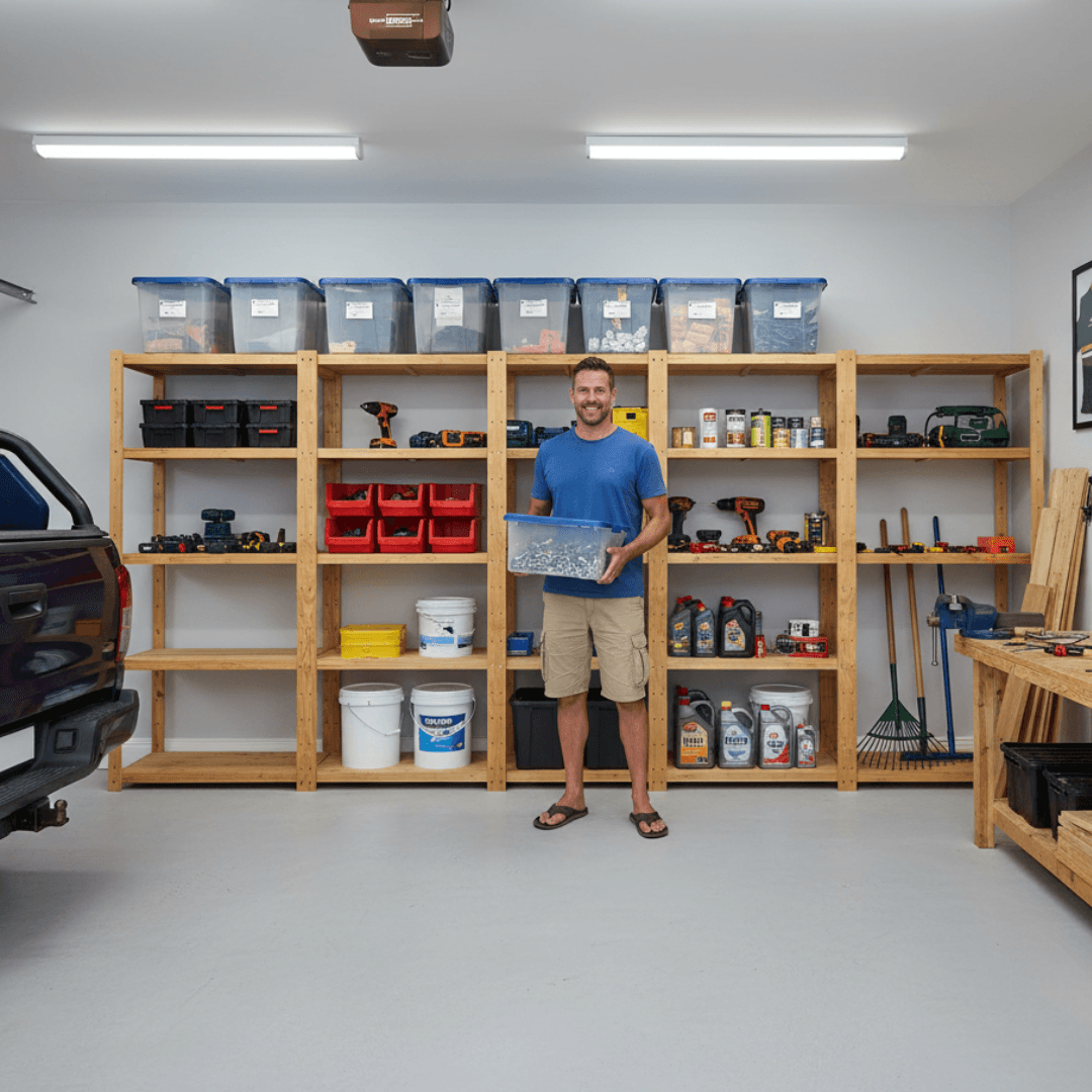 5 Bay DIY Wooden Shelving with 5 levels of Premium Shelves (2.1m High)