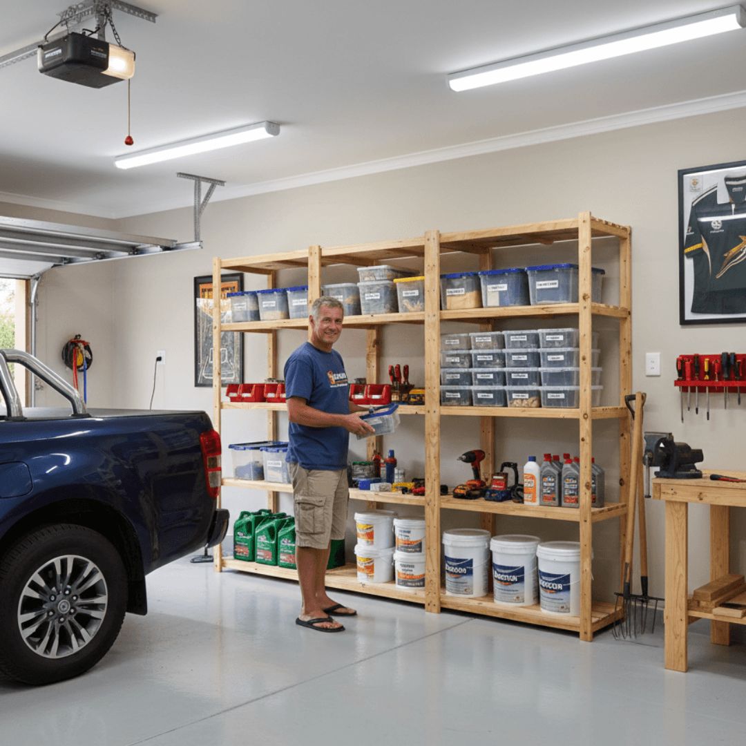 3 Bay DIY Wooden Shelving with 5 levels of Premium Shelves (2.1m High)