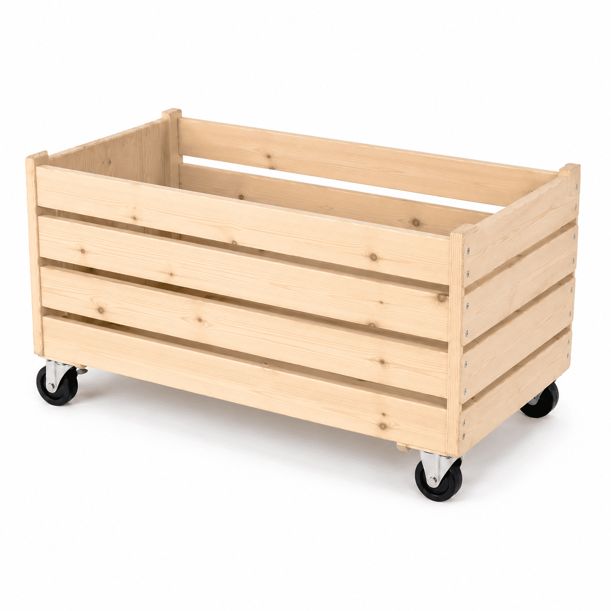 🧺🛞 Shelf Space Rolling Storage Crate Shelf | 800mm W × 200–600mm D × 300mm H | Mobile Pine Storage Crate 🇿🇦