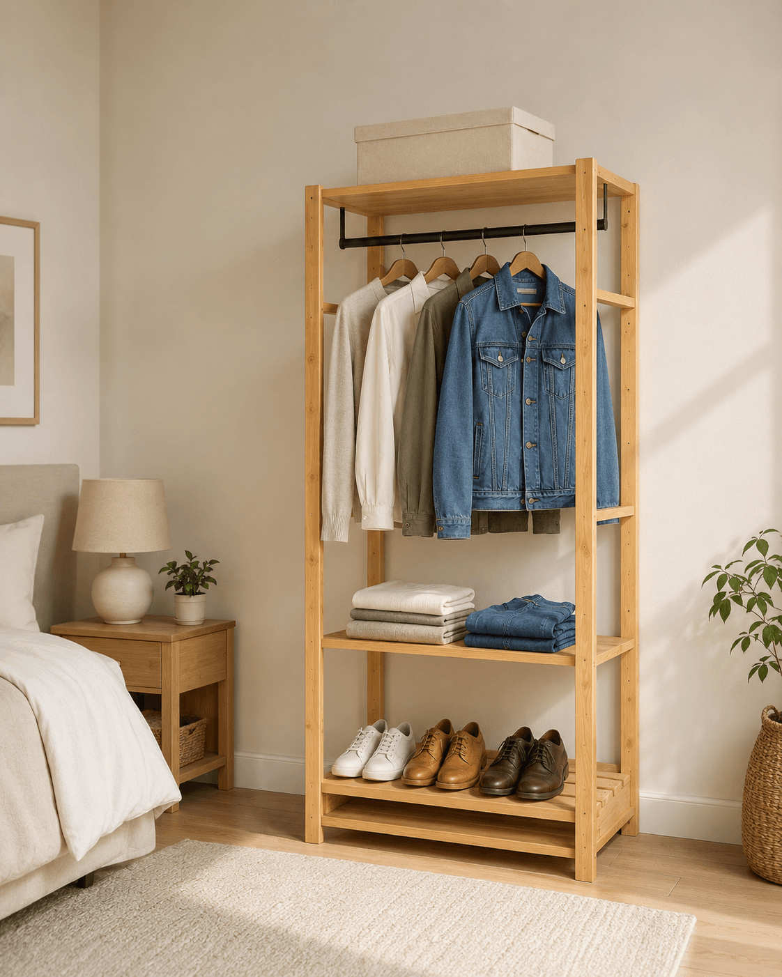 🧥 Premium Modular Wardrobe + Shelving Unit – 2.1 m High × 924mm Wide | 6 Adjustable Levels with FREE angled shoe shelf.