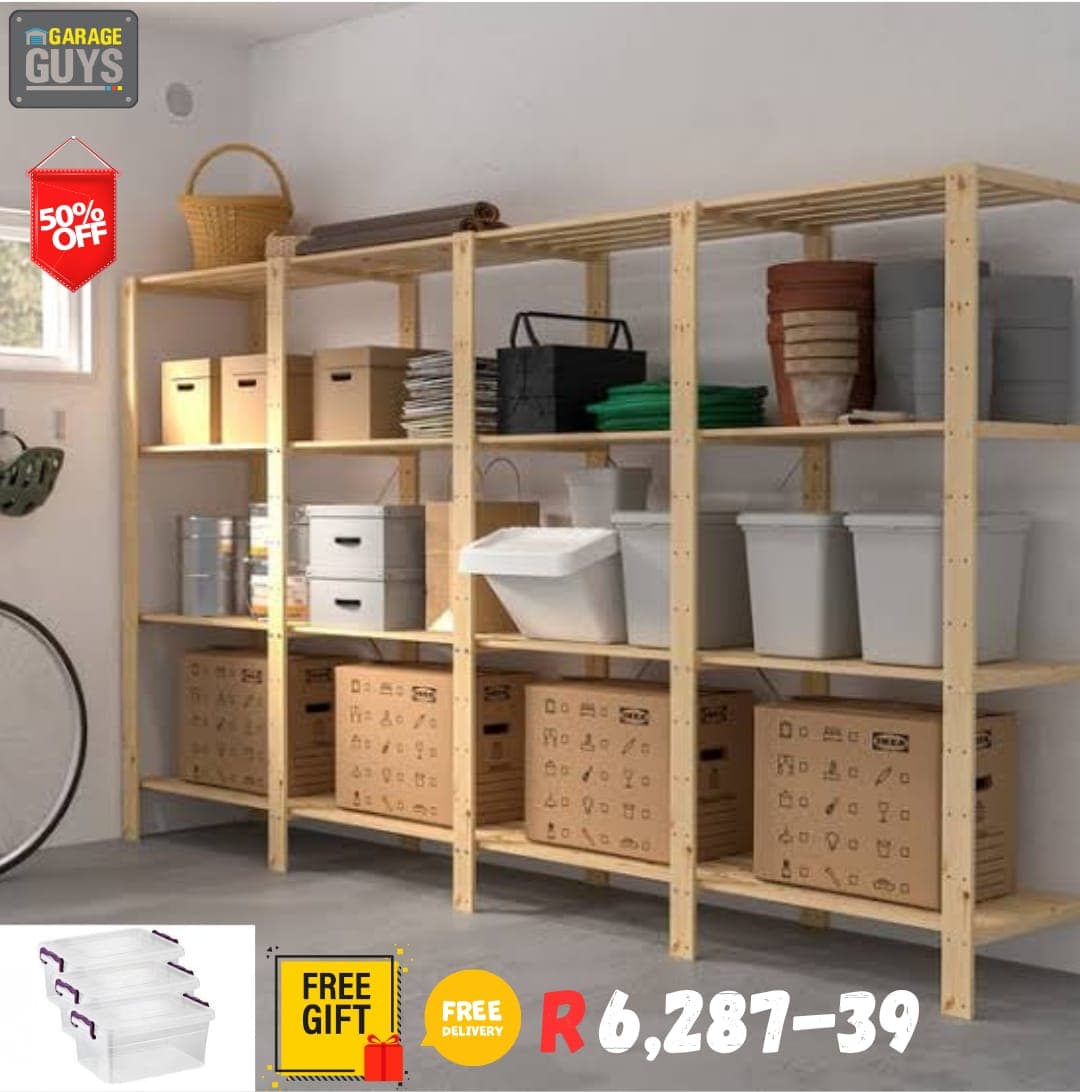 🌟 DIY 4‑Bay, 5‑Level Solid Wood Storage System – 2.1 m H x 3642 L x 400mm D