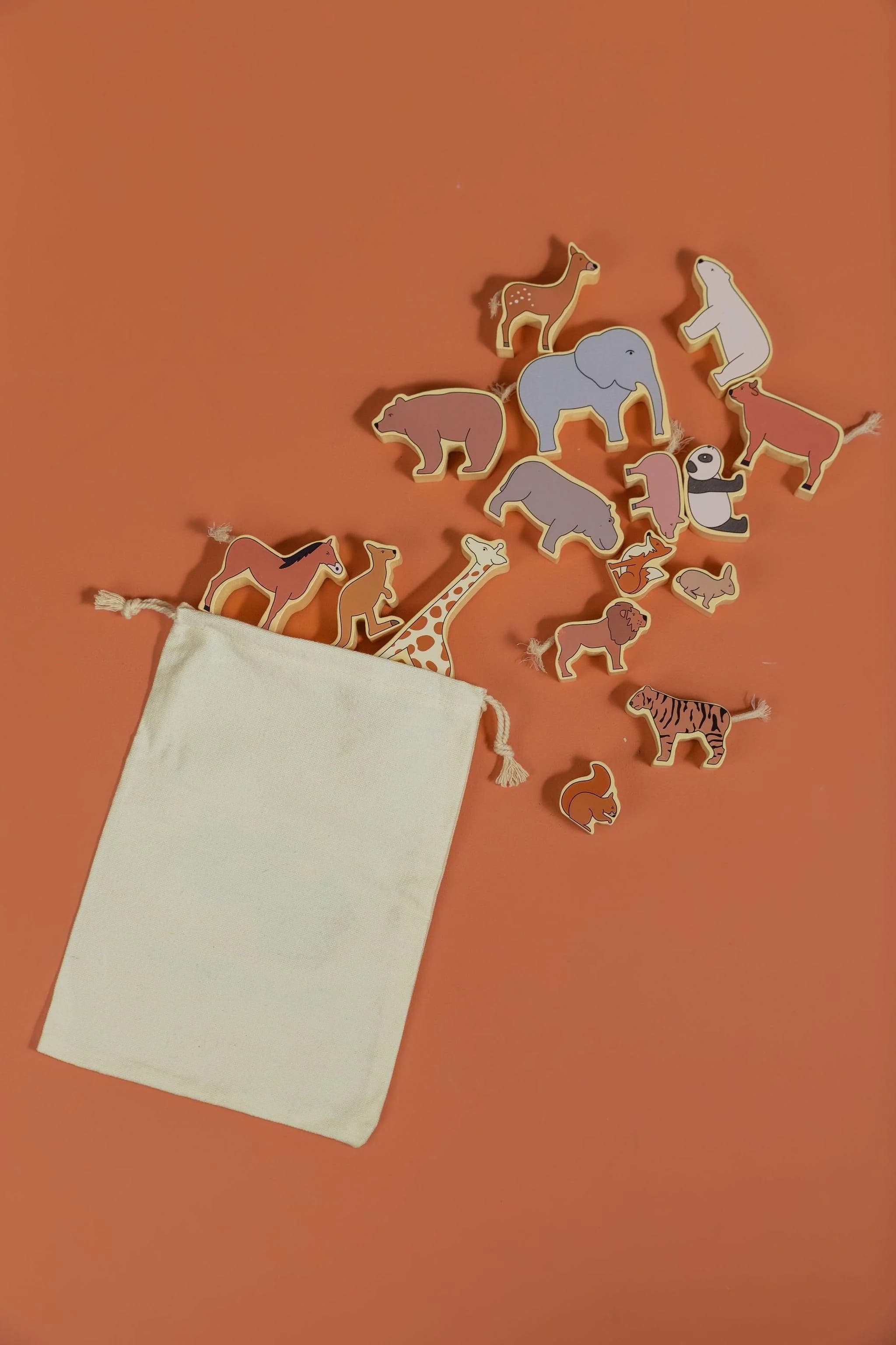 Natural Wooden Stacking Animals