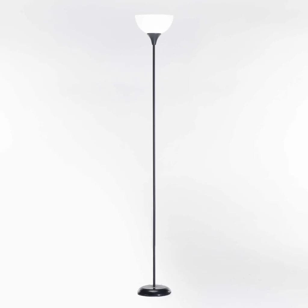 FLOOR LAMP BLACK METAL WHITE ACRYLIC SHADE 180cm H