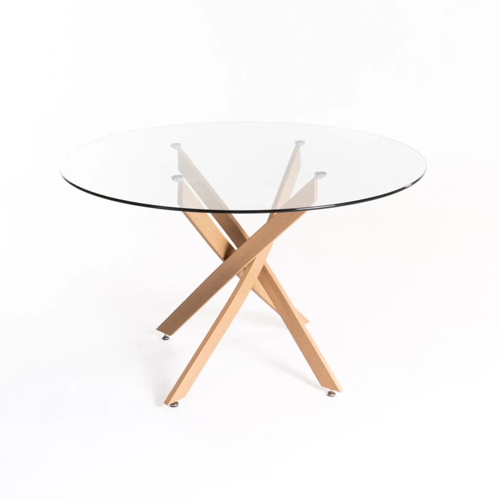 LINC 120 cm ROUND 10mm GLASS TOP DINING TABLE