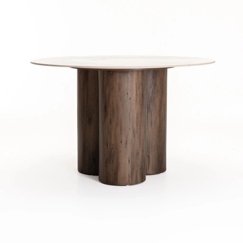 LIV 120CM ROUND STONE TOP DINING TABLE