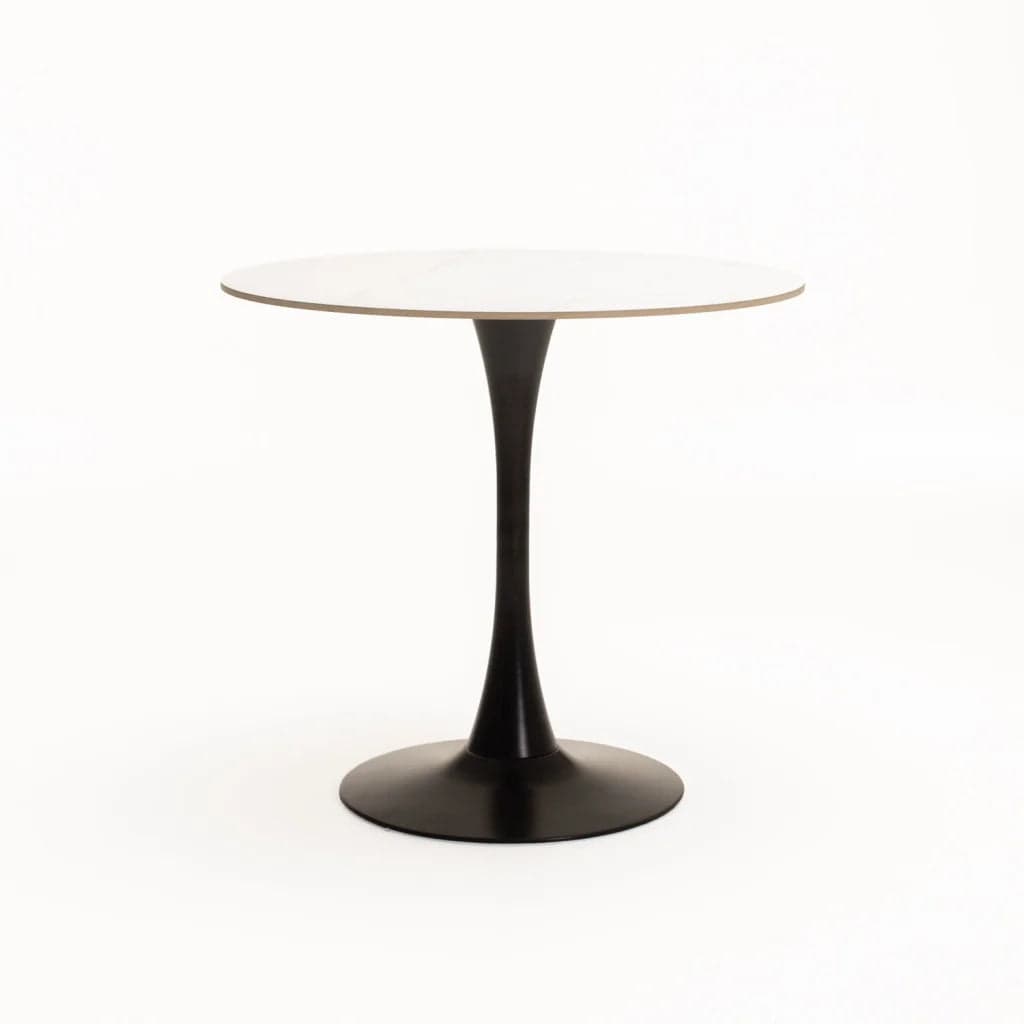 REMY 80cm ROUND STONE TOP DINING TABLE