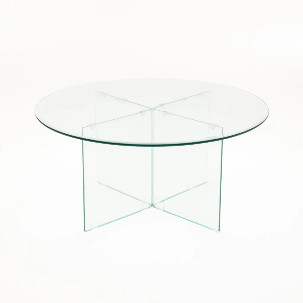RUBY 90cm ROUND 10MM TEMPERED GLASS COFFEE TABLE