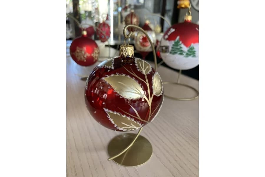 Christmas Bauble Golden Leaves