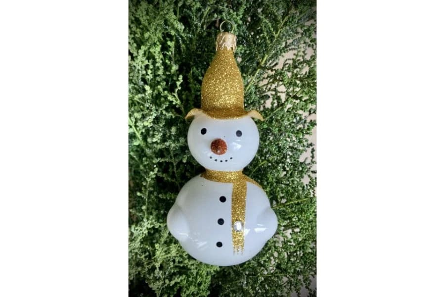 Christmas Bauble Novelty - Snowman Gold