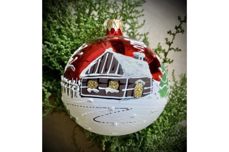 Christmas Bauble Winter Village Festive Red