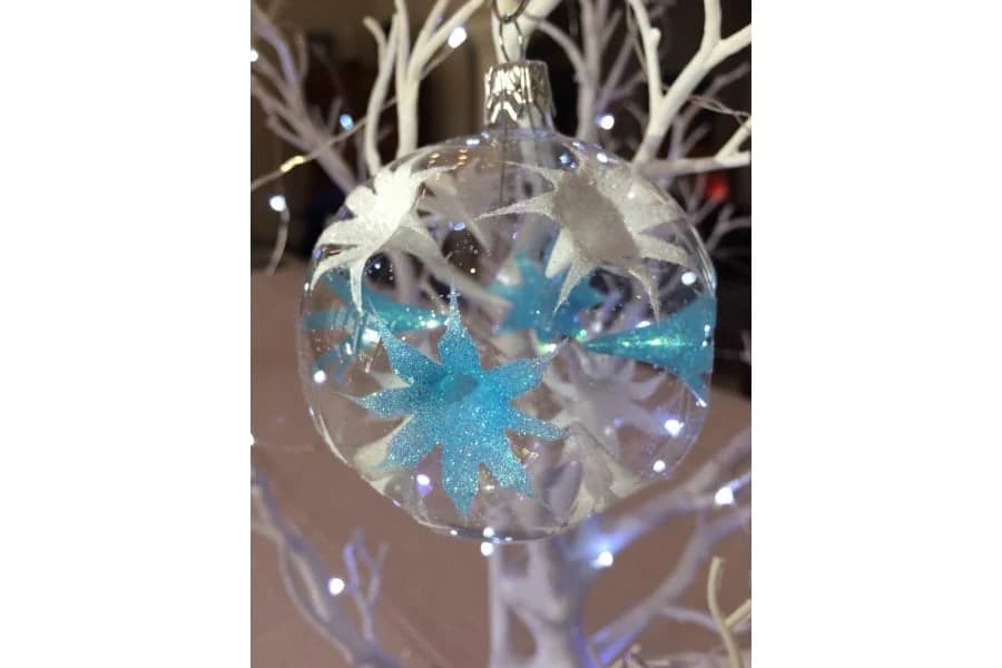 Christmas Baubles Matrix White/Turquoise