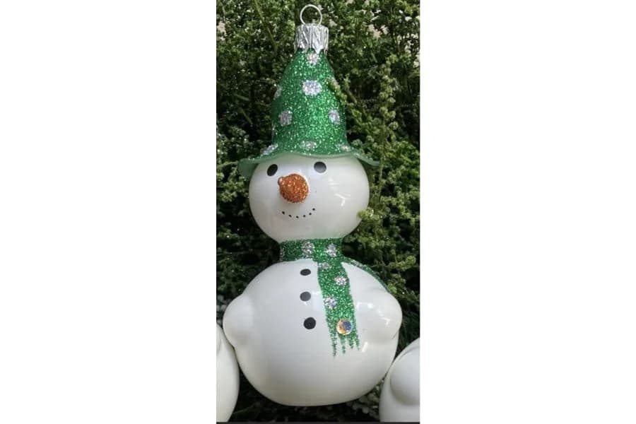 Christmas Baubles Novelty Snowman Green
