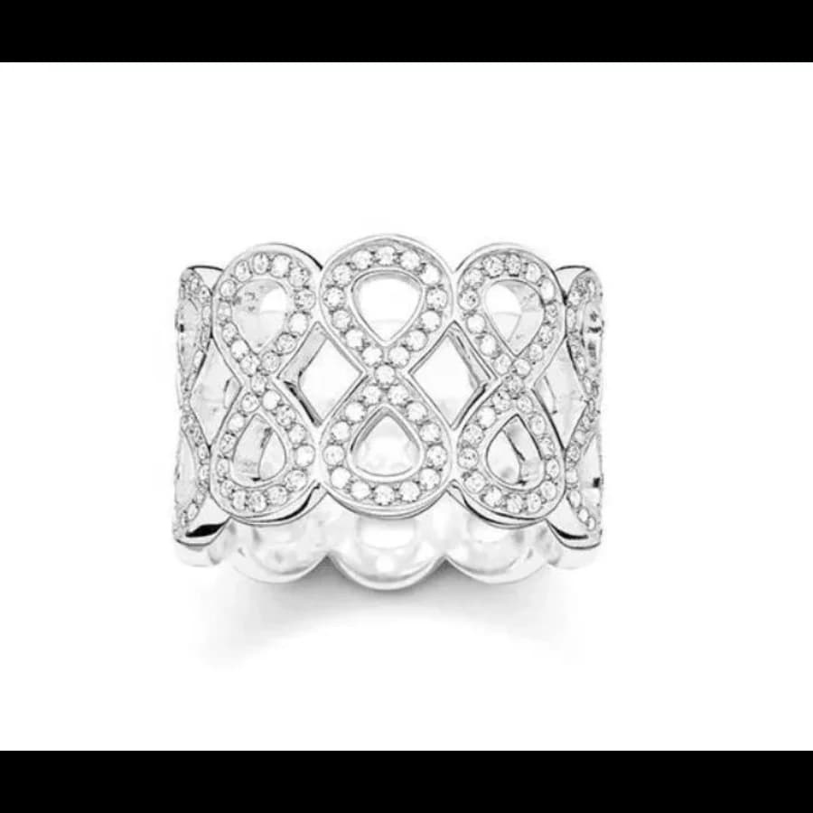 Fashion Ring & C.Z White TR2086-051-14-54