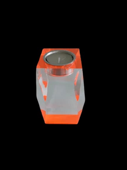 Laser Edge Votive Tall (Orange)(80mm x 80mm x 120mm)