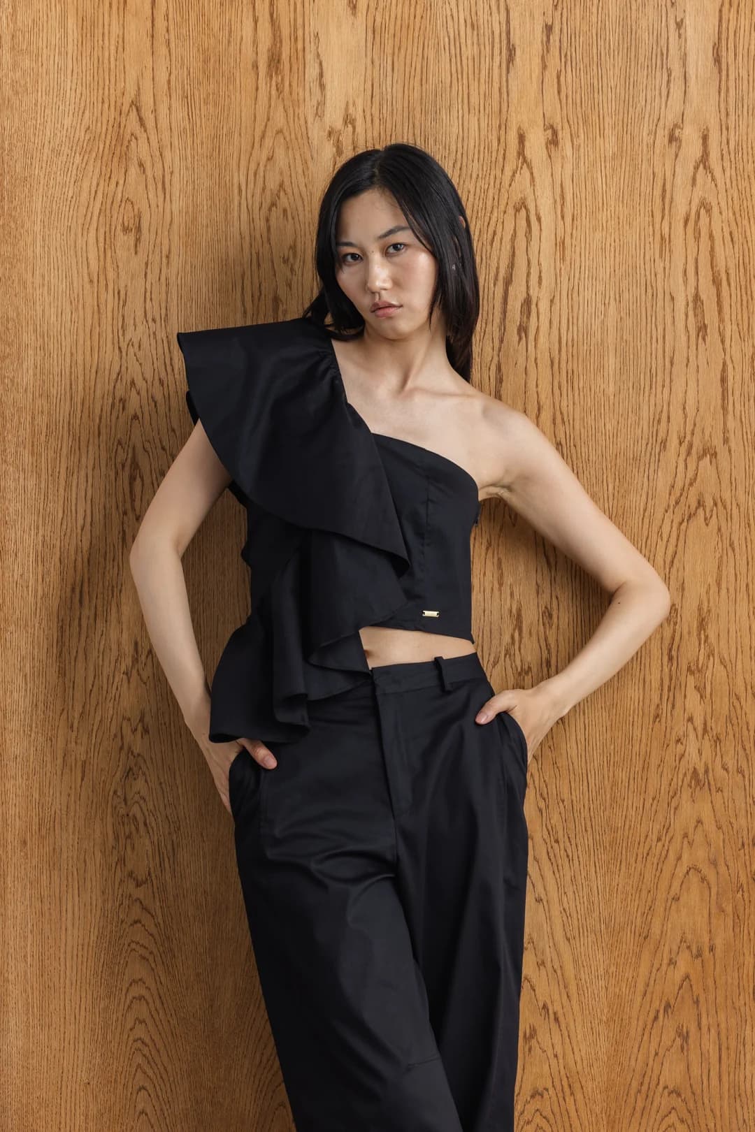 Vuyiseka Ruffle One-Shoulder Top