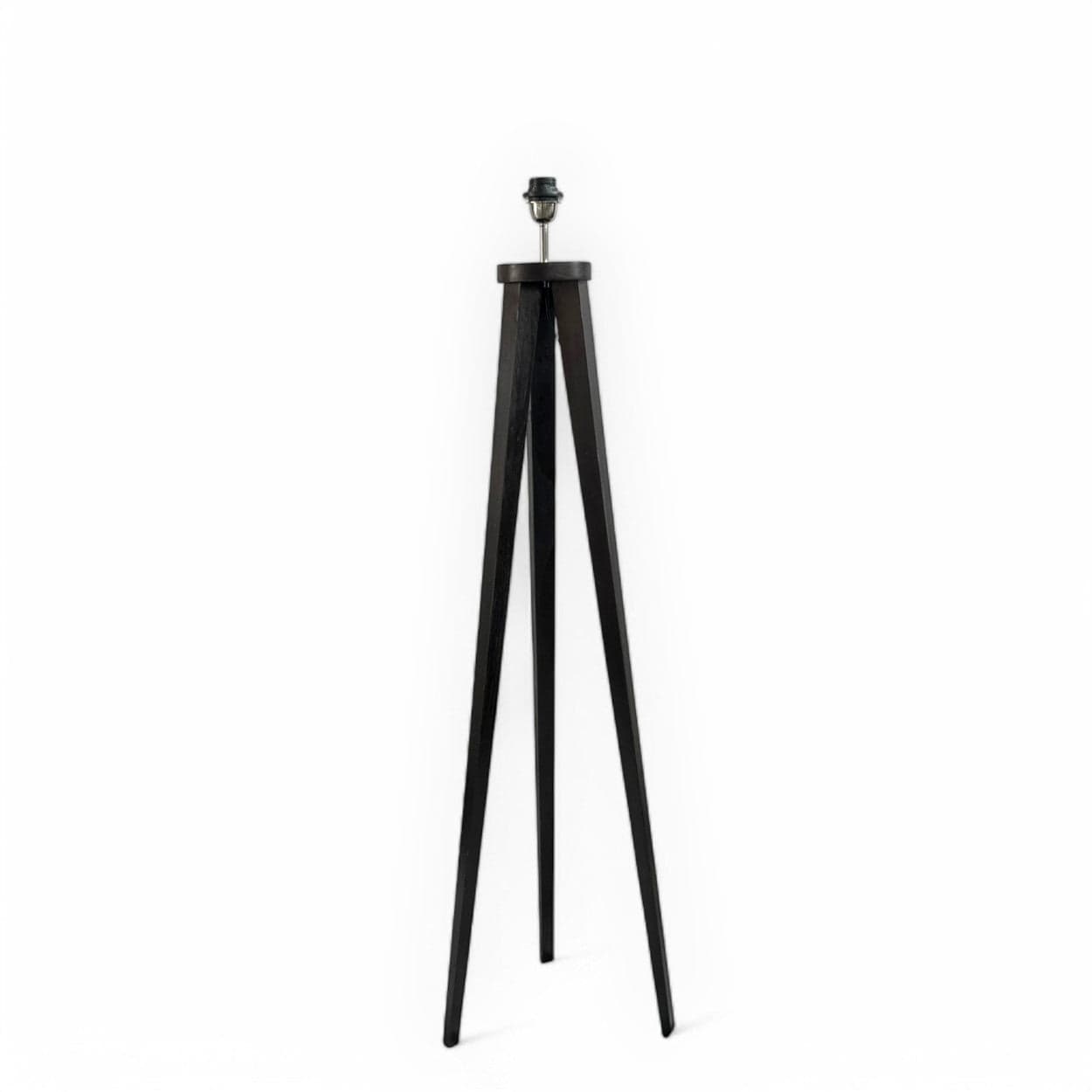 Wooden Floor Standing Lamp | Black, 142cm, Tripod Legs