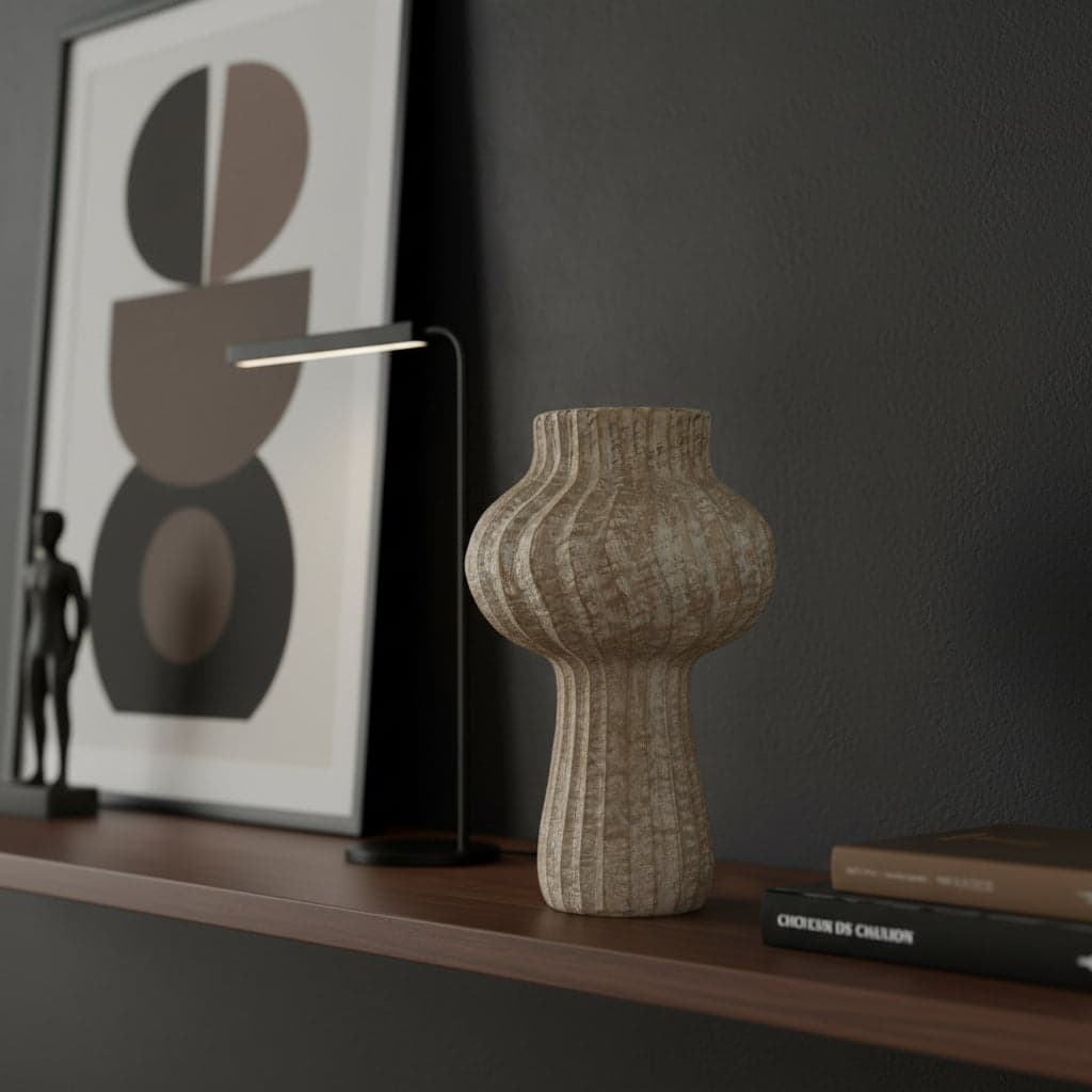 Ribbed Terracotta Vase