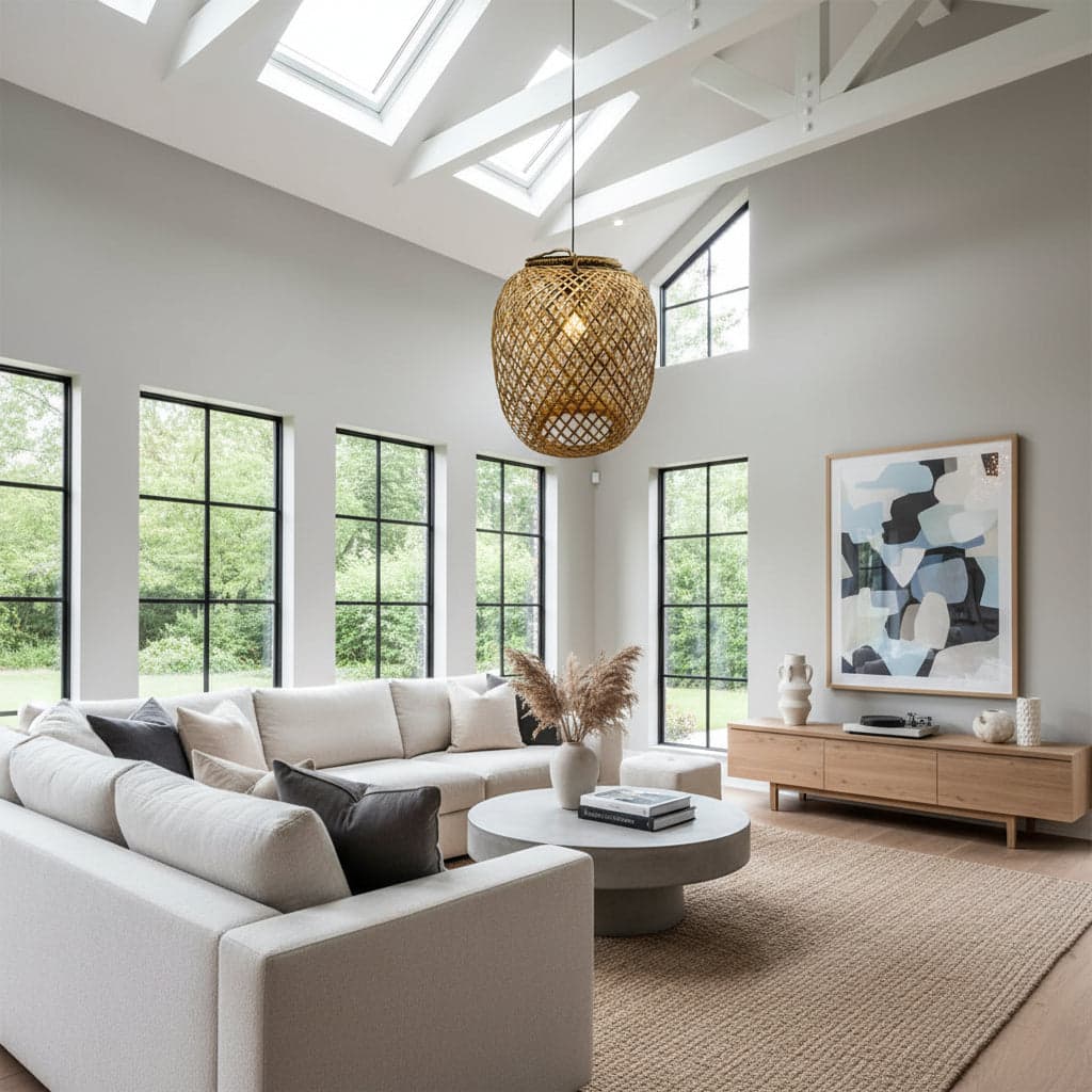 Crisscross Bamboo Lantern-Style Lamp