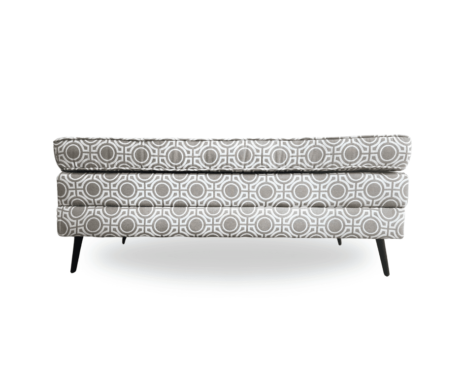 Circle Pattern Ottoman | Cream & White